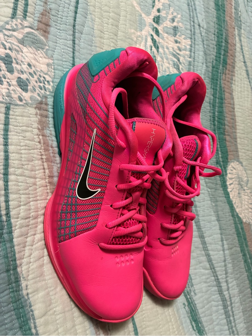 Nike Women’s Hyoersmash Hot Pink with Teal Accents Athletic Shoes